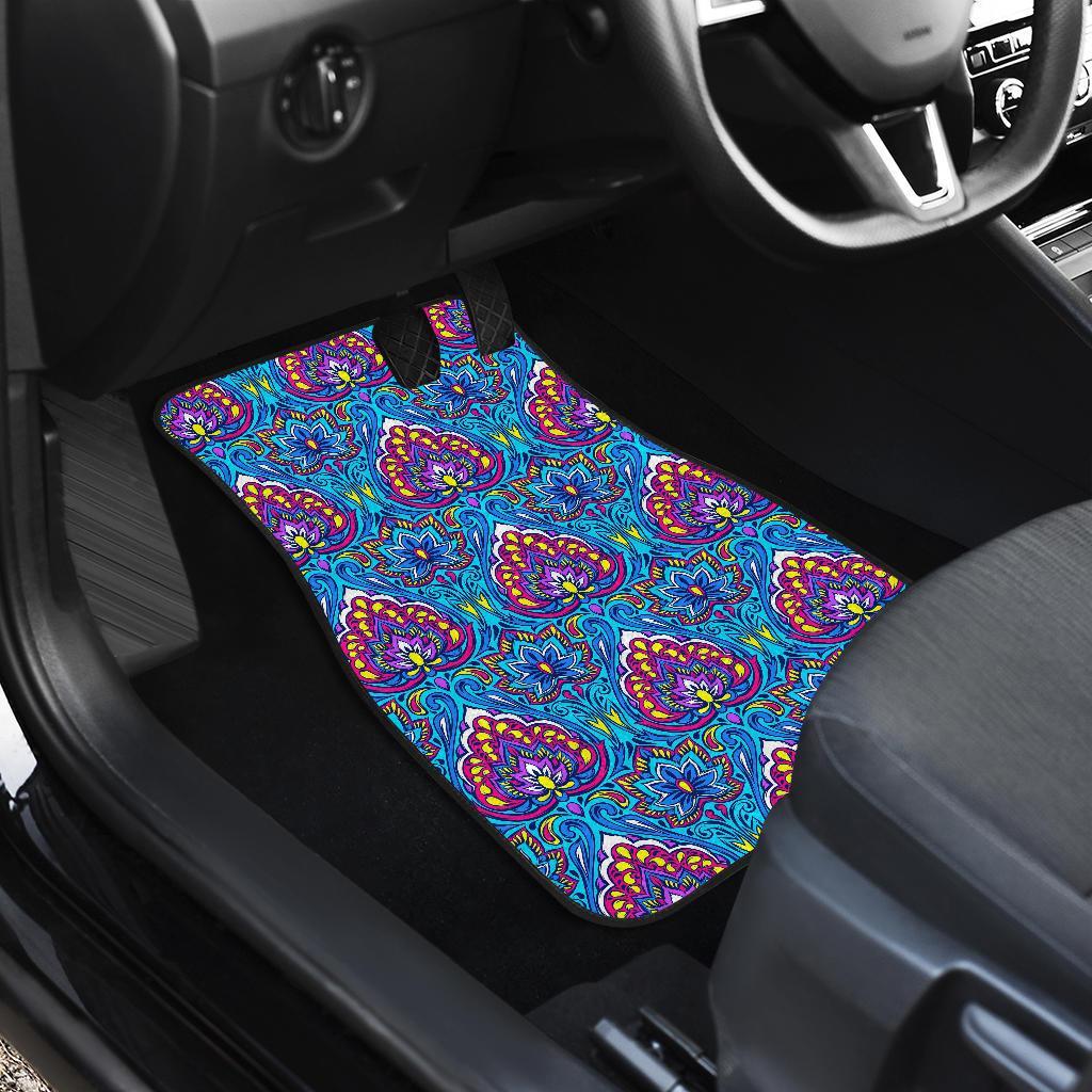 Lotus Boho Pattern Print Design LO010 Car Floor Mats-JORJUNE.COM