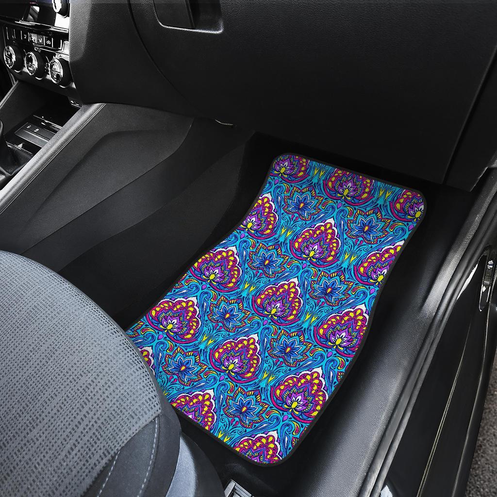 Lotus Boho Pattern Print Design LO010 Car Floor Mats-JORJUNE.COM