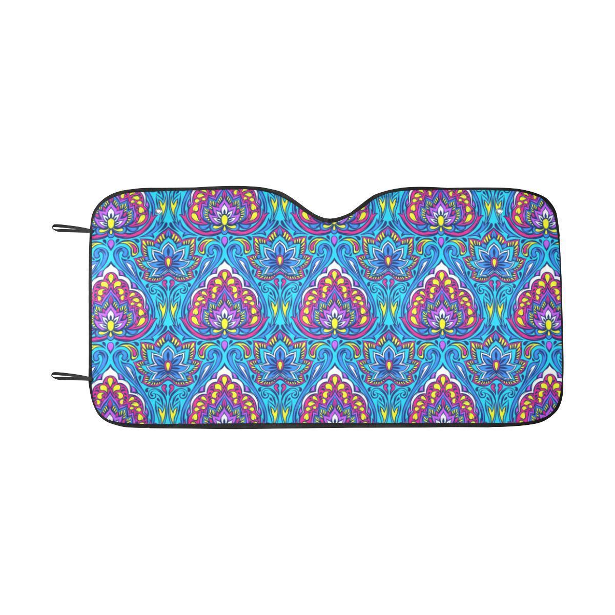 lotus Boho Pattern Print Design LO010 Car Sun Shade-JorJune