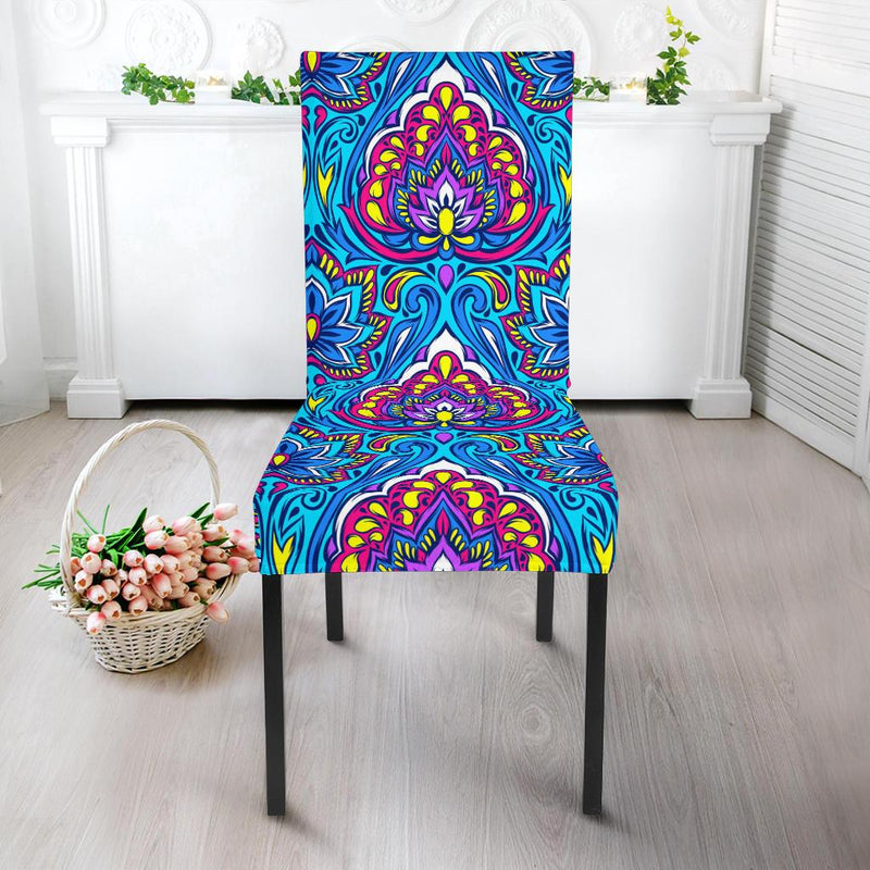 lotus Boho Pattern Print Design LO010 Dining Chair Slipcover-JORJUNE.COM