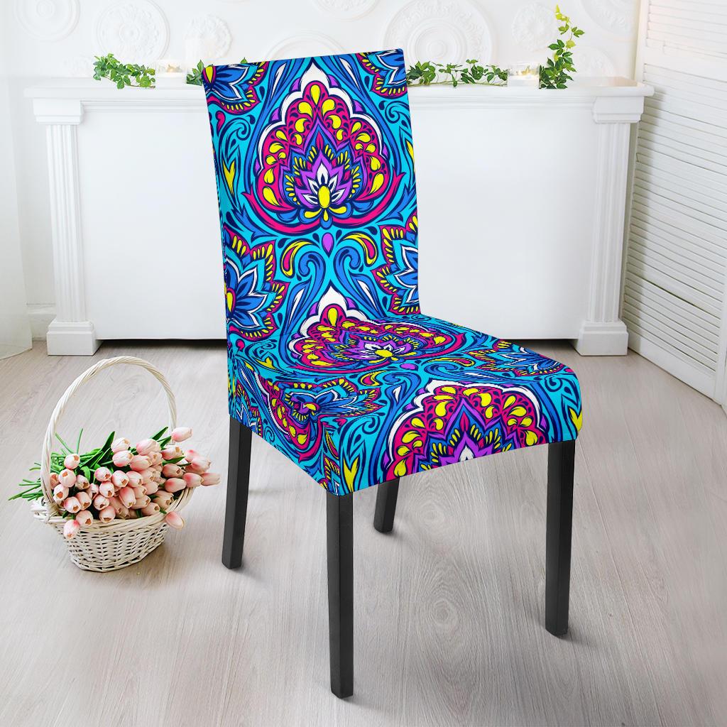 lotus Boho Pattern Print Design LO010 Dining Chair Slipcover-JORJUNE.COM