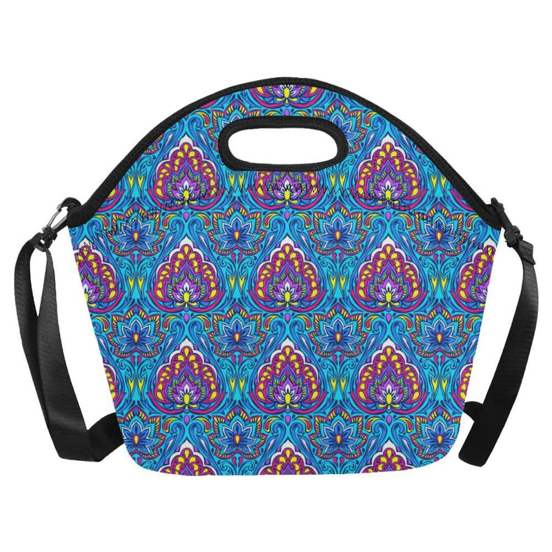 lotus Boho Pattern Print Design LO010 Neoprene Lunch Bag-JorJune