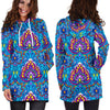lotus Boho Pattern Print Design LO010 Women Hoodie Dress