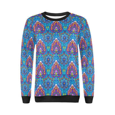 lotus Boho Pattern Print Design LO010 Women Long Sleeve Sweatshirt-JorJune