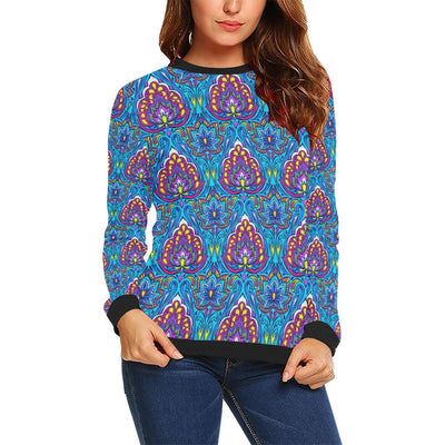 lotus Boho Pattern Print Design LO010 Women Long Sleeve Sweatshirt-JorJune