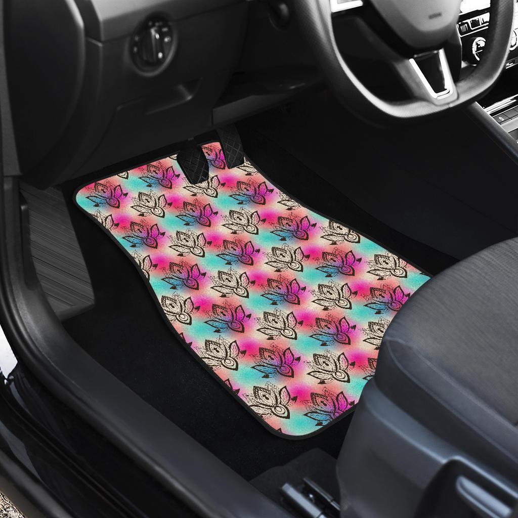 Lotus Boho Pattern Print Design LO02 Car Floor Mats-JORJUNE.COM
