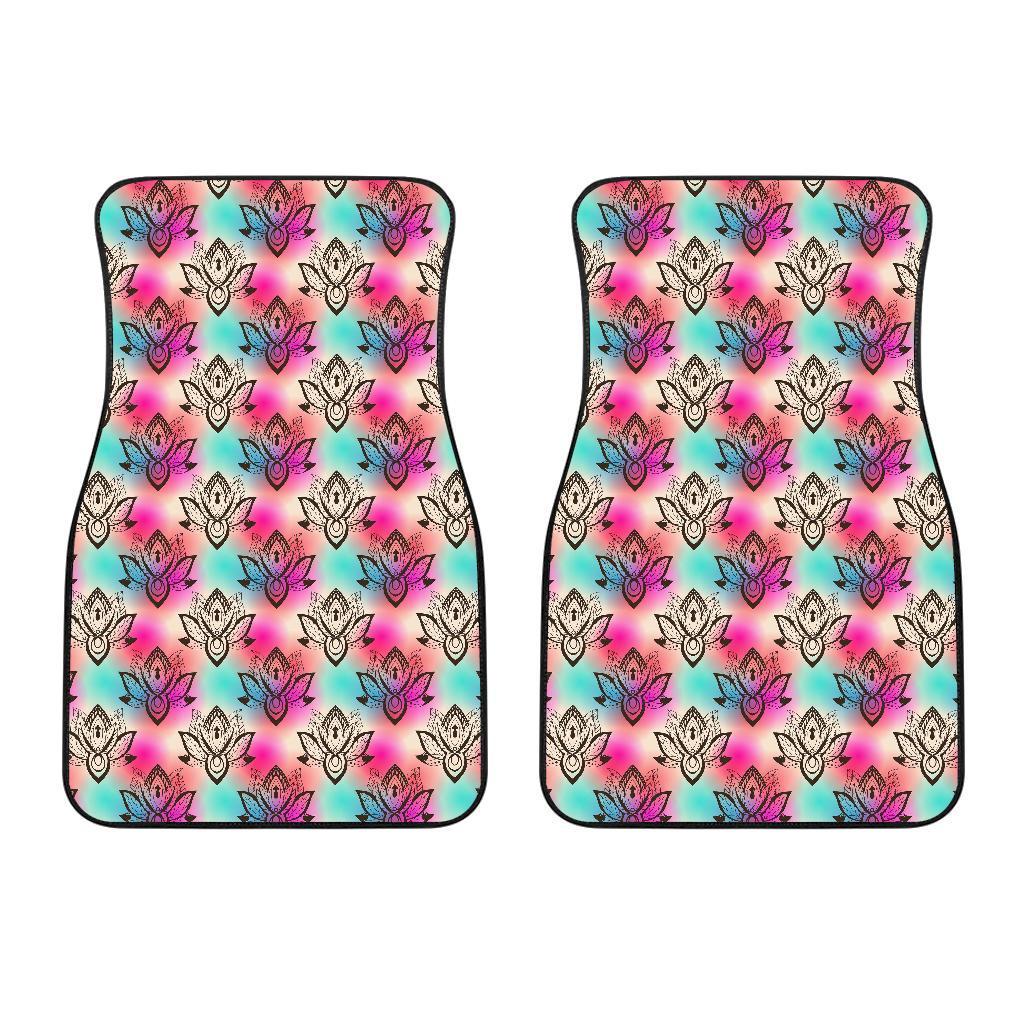 Lotus Boho Pattern Print Design LO02 Car Floor Mats-JORJUNE.COM