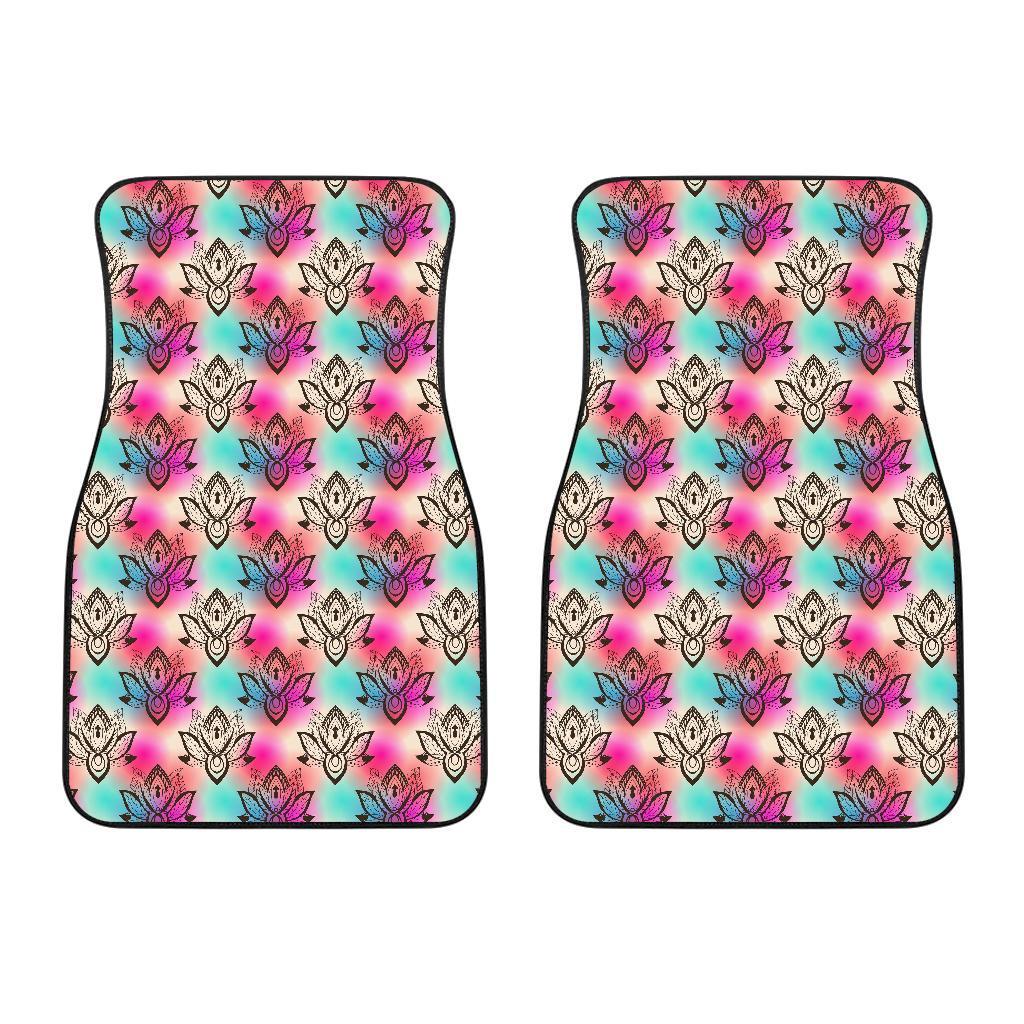 Lotus Boho Pattern Print Design LO02 Car Floor Mats-JORJUNE.COM