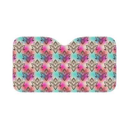 lotus Boho Pattern Print Design LO02 Car Sun Shade-JorJune