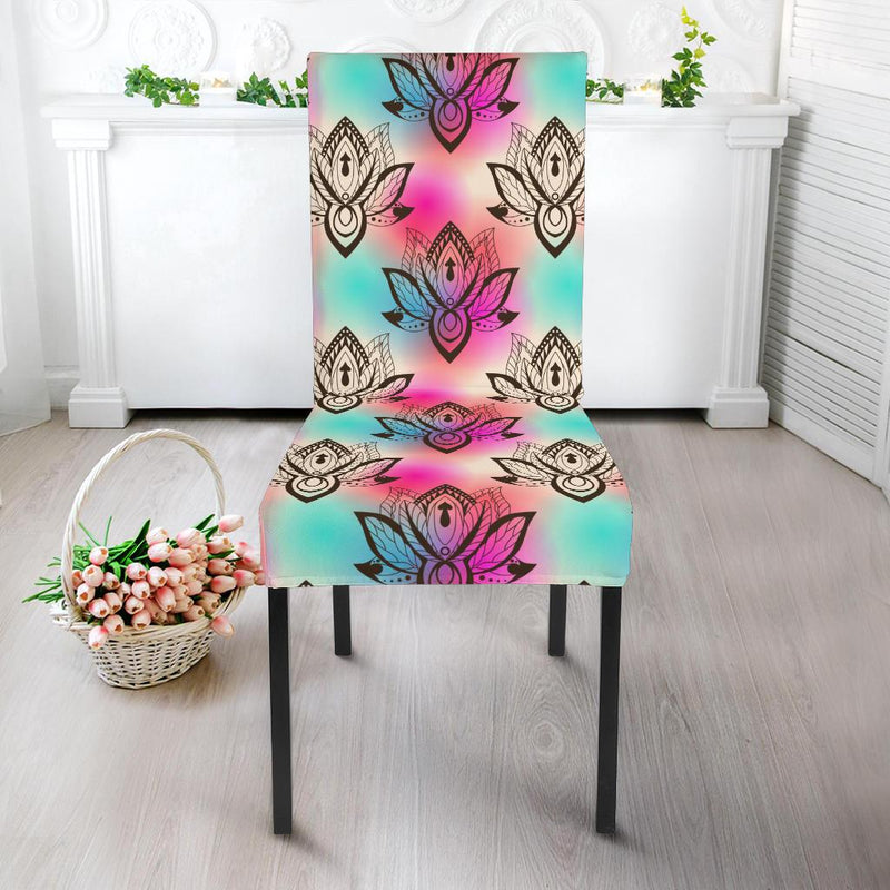 lotus Boho Pattern Print Design LO02 Dining Chair Slipcover-JORJUNE.COM