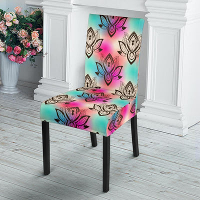 lotus Boho Pattern Print Design LO02 Dining Chair Slipcover-JORJUNE.COM