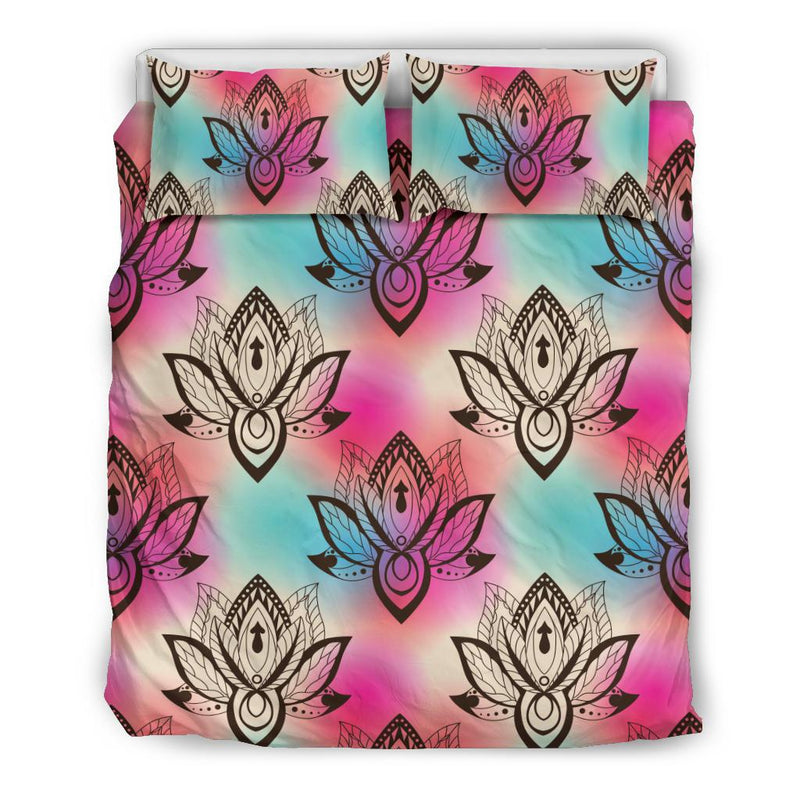 Lotus Boho Pattern Print Design LO02 Duvet Cover Bedding Set-JORJUNE.COM