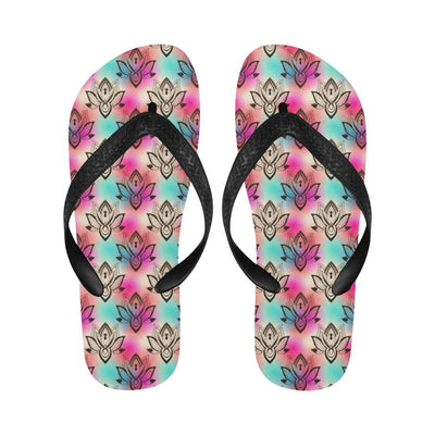 lotus Boho Pattern Print Design LO02 Flip Flops-JorJune