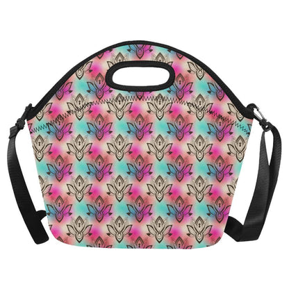 lotus Boho Pattern Print Design LO02 Neoprene Lunch Bag-JorJune