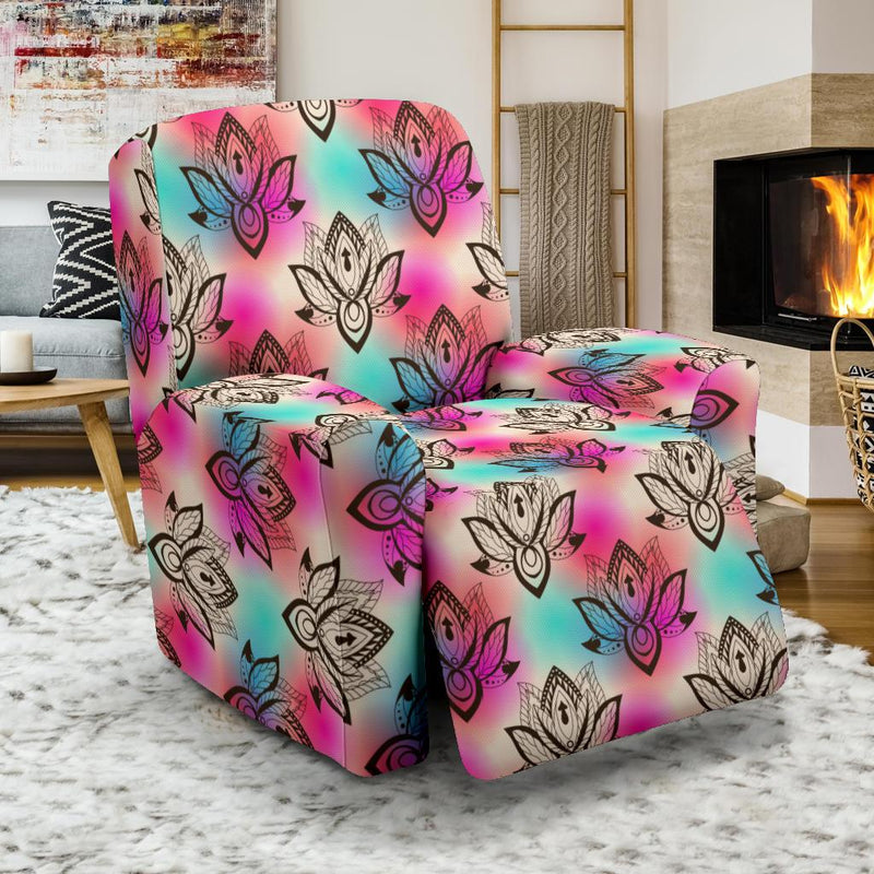 lotus Boho Pattern Print Design LO02 Recliner Slipcover-JORJUNE.COM