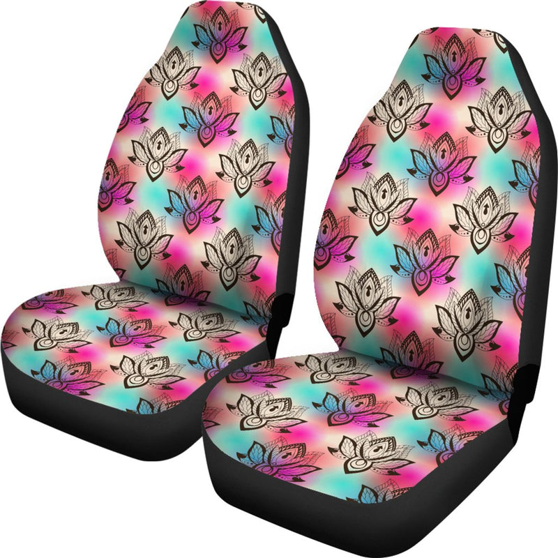 Lotus Boho Pattern Print Design LO02 Universal Fit Car Seat Covers-JorJune