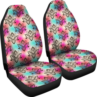 Lotus Boho Pattern Print Design LO02 Universal Fit Car Seat Covers-JorJune