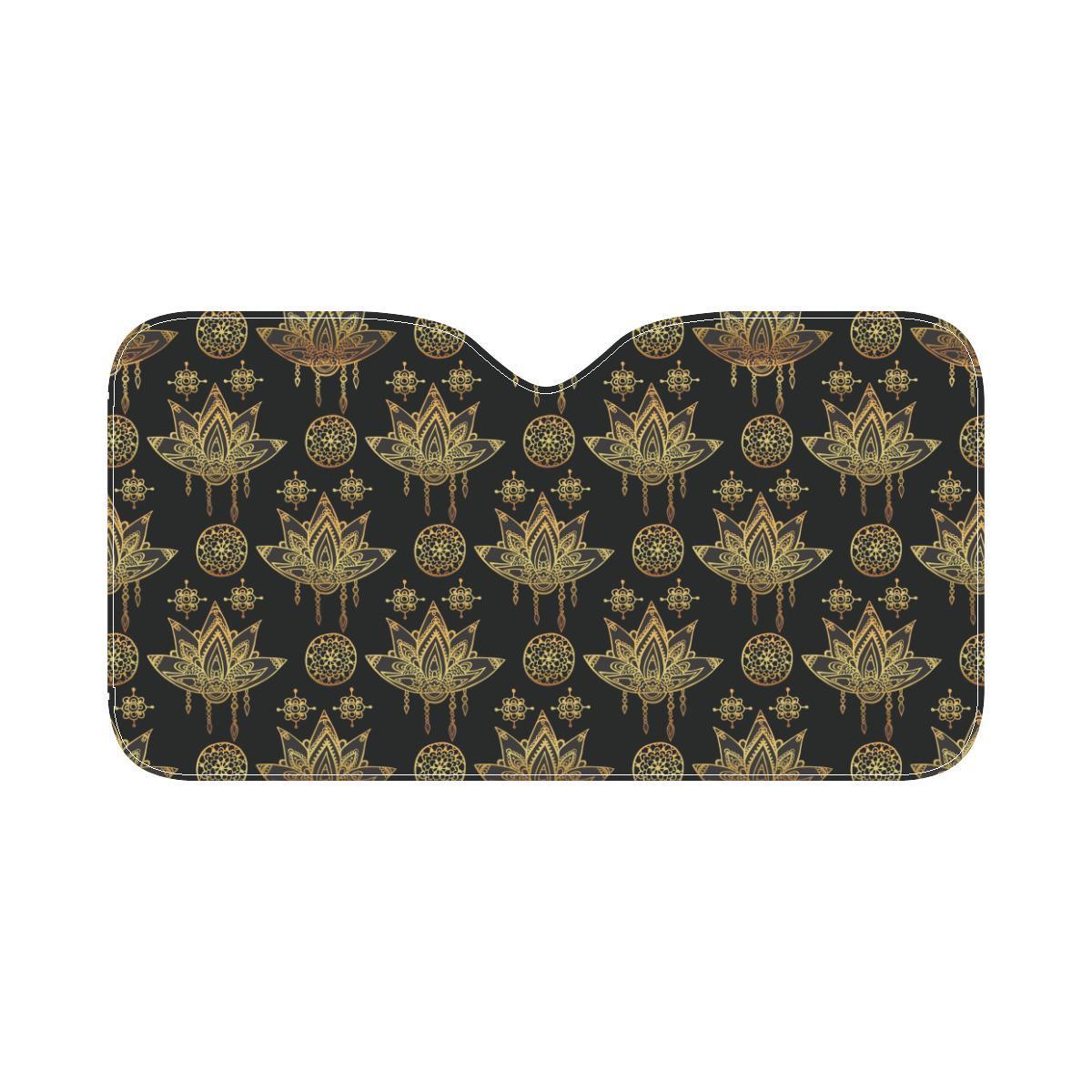 lotus Boho Pattern Print Design LO03 Car Sun Shade-JorJune