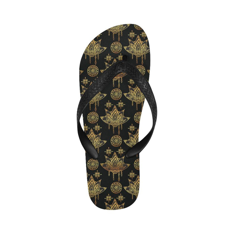 lotus Boho Pattern Print Design LO03 Flip Flops-JorJune