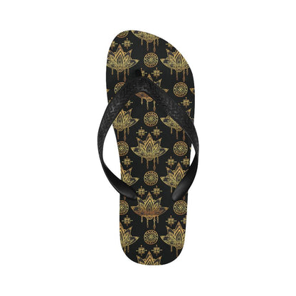lotus Boho Pattern Print Design LO03 Flip Flops-JorJune