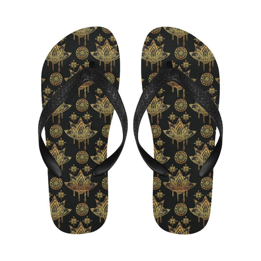 lotus Boho Pattern Print Design LO03 Flip Flops-JorJune