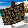 lotus Boho Pattern Print Design LO03 Sarong Pareo Wrap-JORJUNE.COM