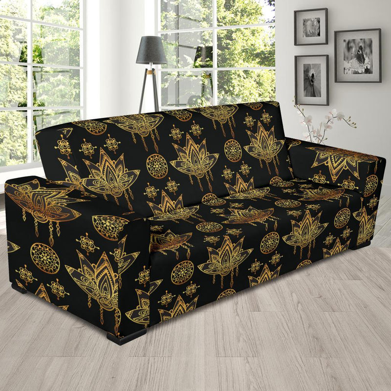 lotus Boho Pattern Print Design LO03 Sofa Slipcover-JORJUNE.COM