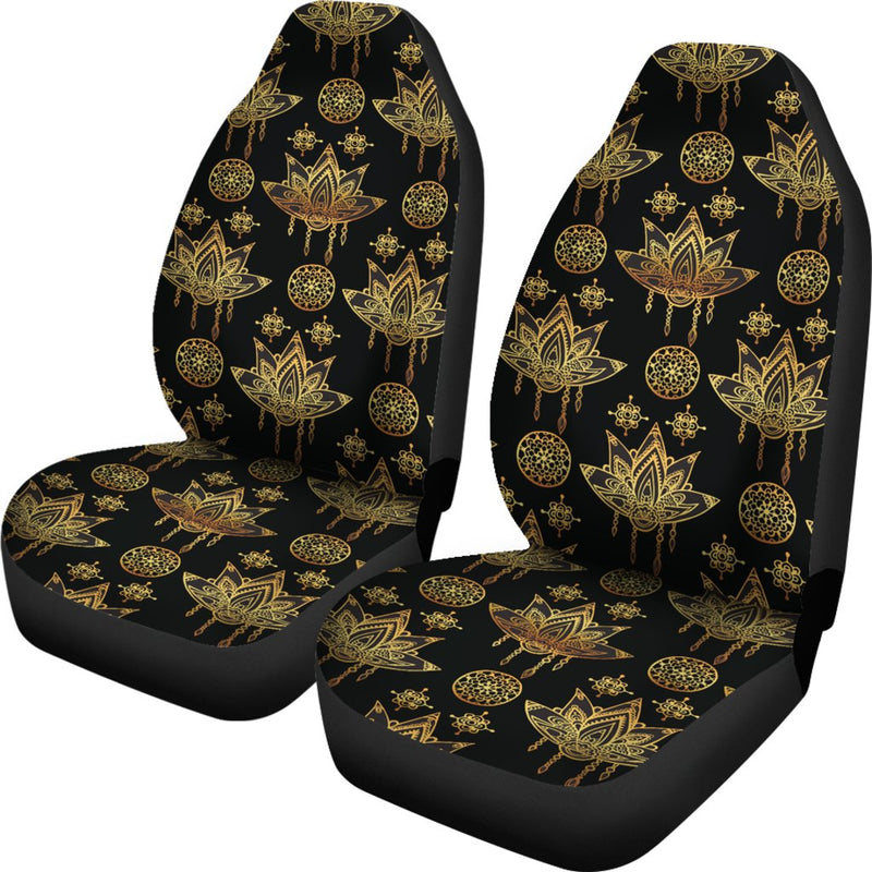 Lotus Boho Pattern Print Design LO03 Universal Fit Car Seat Covers-JorJune