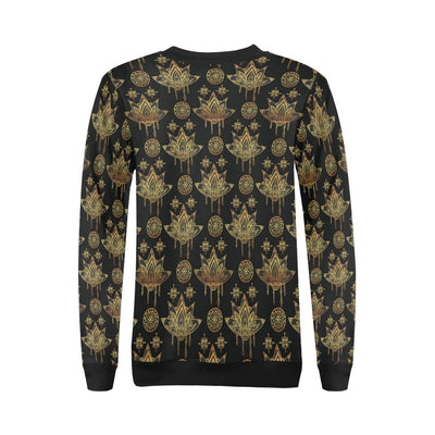 lotus Boho Pattern Print Design LO03 Women Long Sleeve Sweatshirt-JorJune