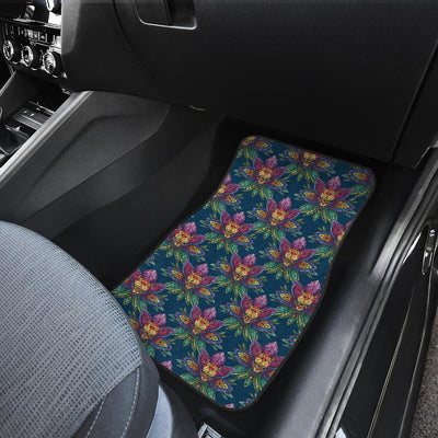 Lotus Boho Pattern Print Design LO04 Car Floor Mats-JORJUNE.COM