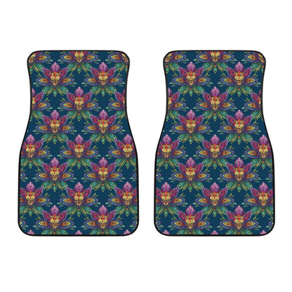 Lotus Boho Pattern Print Design LO04 Car Floor Mats-JORJUNE.COM