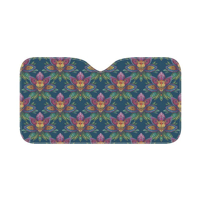 lotus Boho Pattern Print Design LO04 Car Sun Shade-JorJune