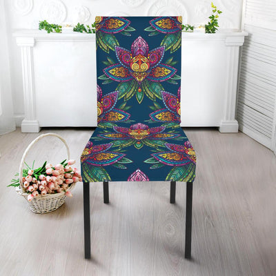 lotus Boho Pattern Print Design LO04 Dining Chair Slipcover-JORJUNE.COM