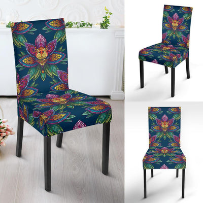 lotus Boho Pattern Print Design LO04 Dining Chair Slipcover-JORJUNE.COM