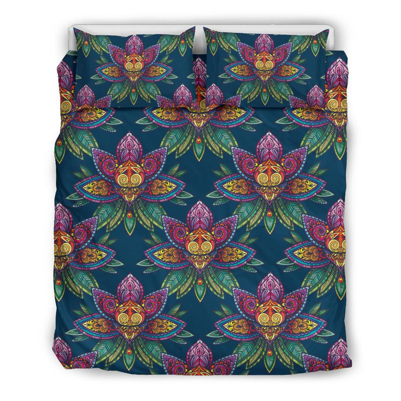 Lotus Boho Pattern Print Design LO04 Duvet Cover Bedding Set-JORJUNE.COM