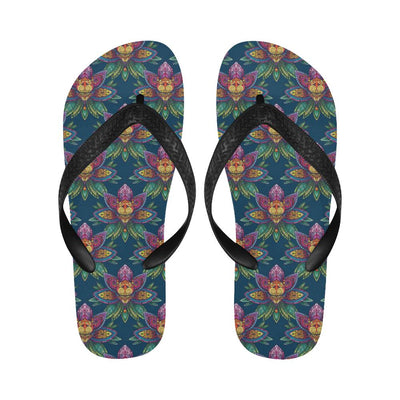 lotus Boho Pattern Print Design LO04 Flip Flops-JorJune