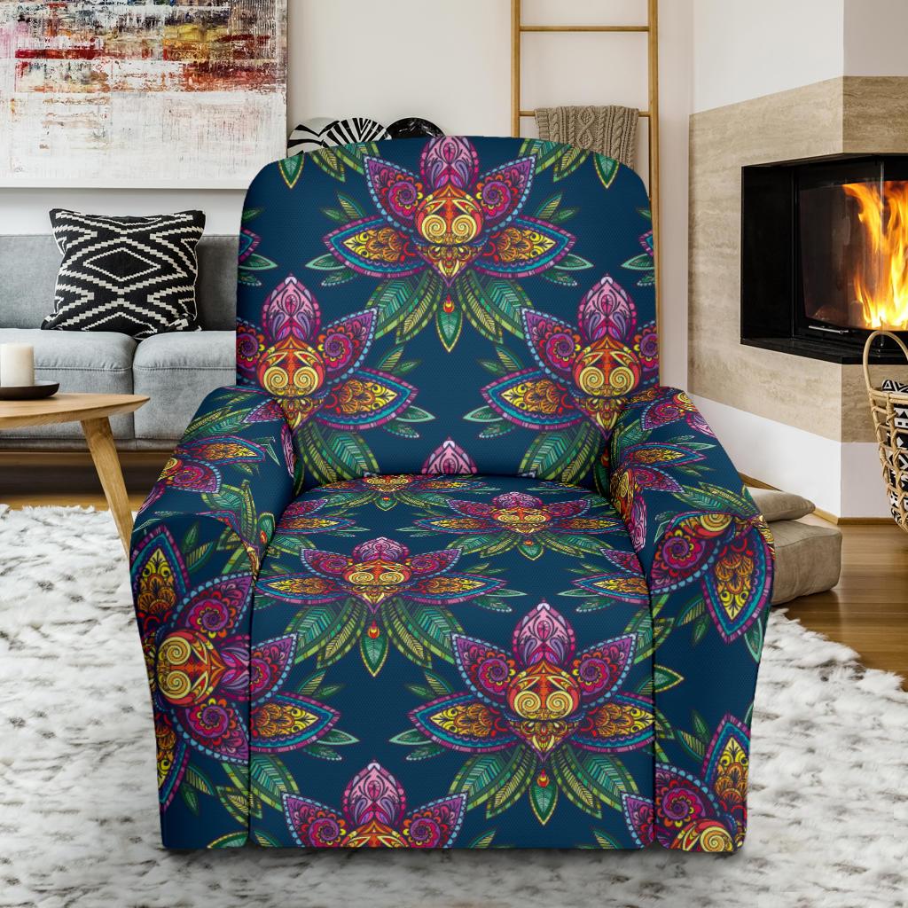 lotus Boho Pattern Print Design LO04 Recliner Slipcover-JORJUNE.COM