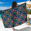 lotus Boho Pattern Print Design LO04 Sarong Pareo Wrap-JORJUNE.COM