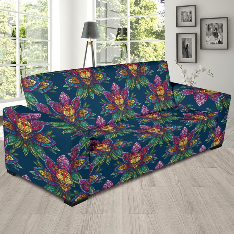 lotus Boho Pattern Print Design LO04 Sofa Slipcover-JORJUNE.COM