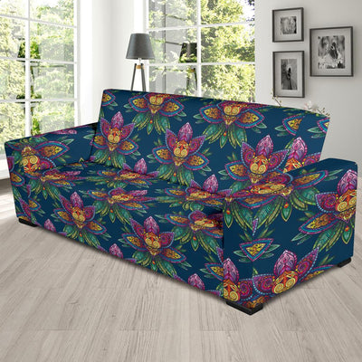 lotus Boho Pattern Print Design LO04 Sofa Slipcover-JORJUNE.COM