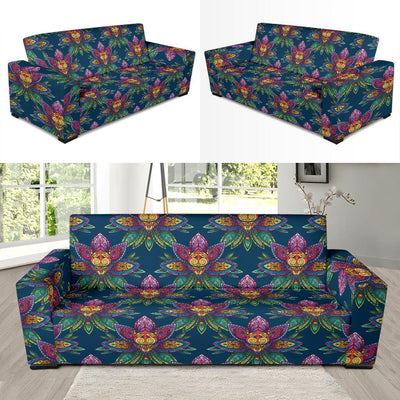 lotus Boho Pattern Print Design LO04 Sofa Slipcover-JORJUNE.COM