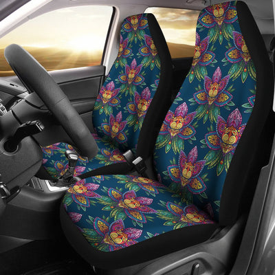 Lotus Boho Pattern Print Design LO04 Universal Fit Car Seat Covers-JorJune