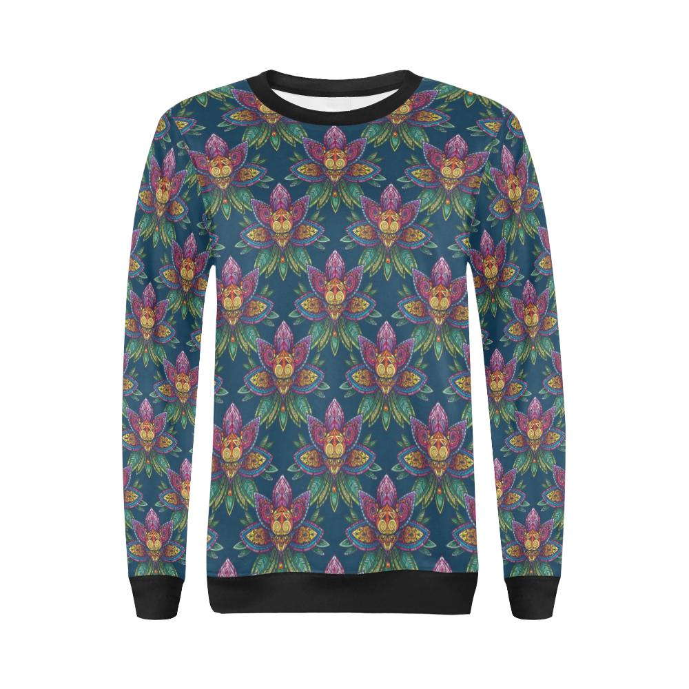 lotus Boho Pattern Print Design LO04 Women Long Sleeve Sweatshirt-JorJune