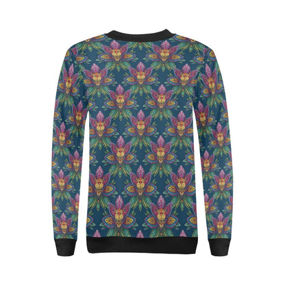 lotus Boho Pattern Print Design LO04 Women Long Sleeve Sweatshirt-JorJune