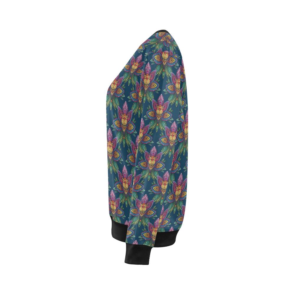 lotus Boho Pattern Print Design LO04 Women Long Sleeve Sweatshirt-JorJune