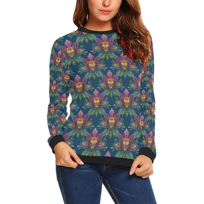 lotus Boho Pattern Print Design LO04 Women Long Sleeve Sweatshirt-JorJune