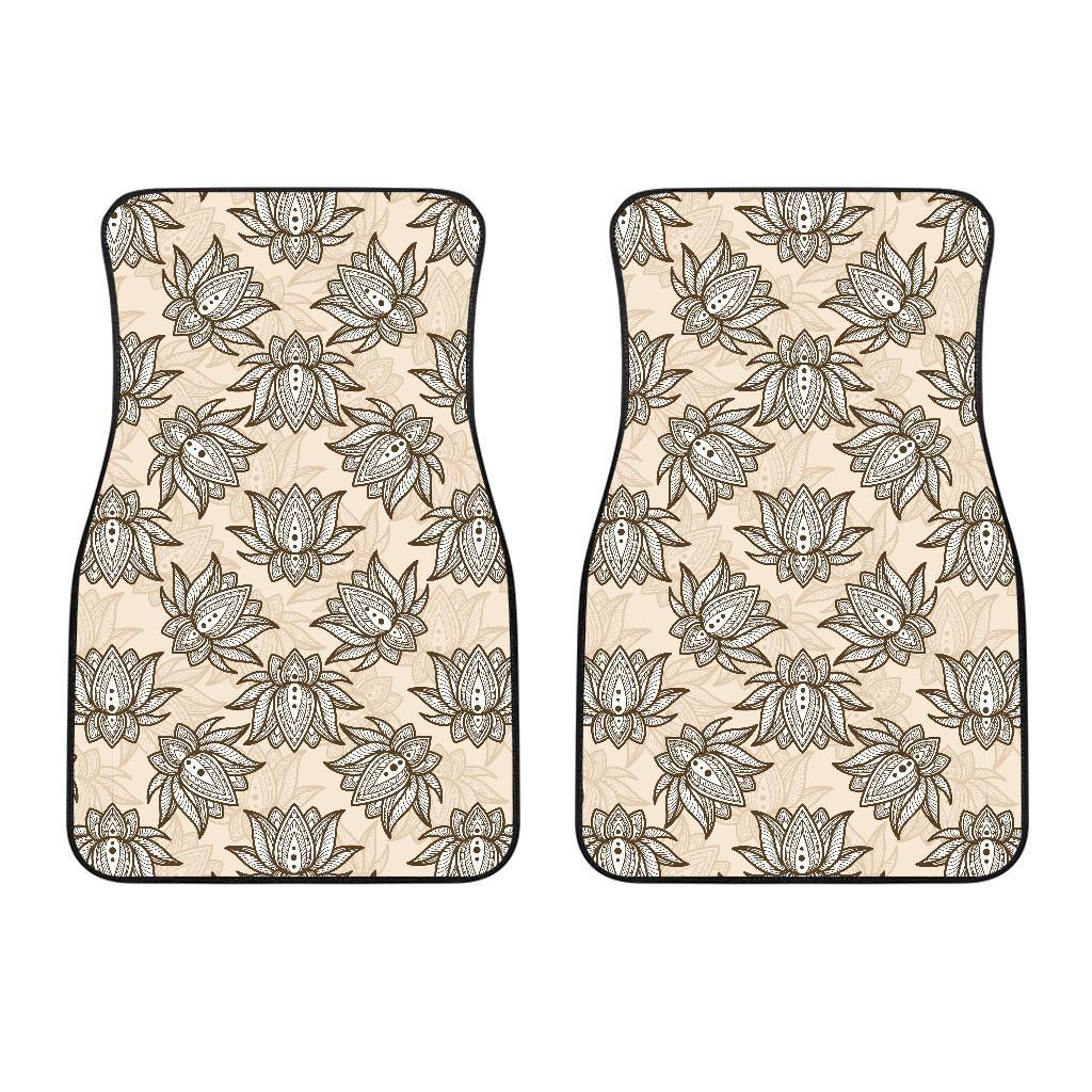 Lotus Boho Pattern Print Design LO05 Car Floor Mats-JORJUNE.COM