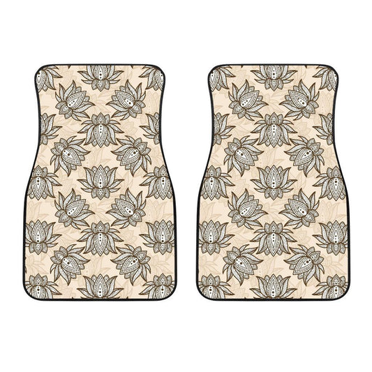 Lotus Boho Pattern Print Design LO05 Car Floor Mats-JORJUNE.COM