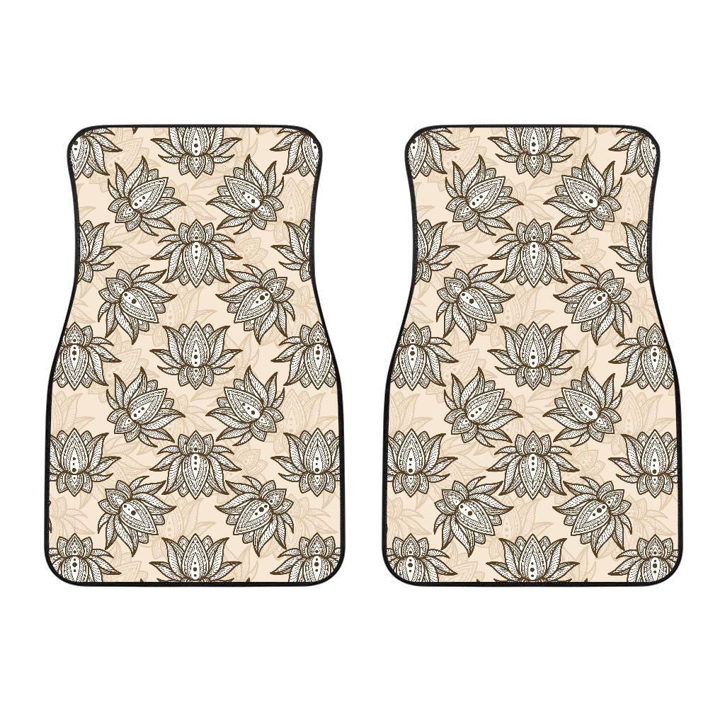 Lotus Boho Pattern Print Design LO05 Car Floor Mats-JORJUNE.COM