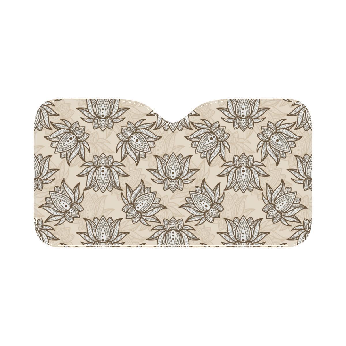 lotus Boho Pattern Print Design LO05 Car Sun Shade-JorJune